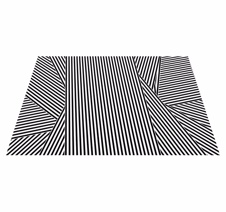 Optical Warp stripes vinyl rug - TenStickers