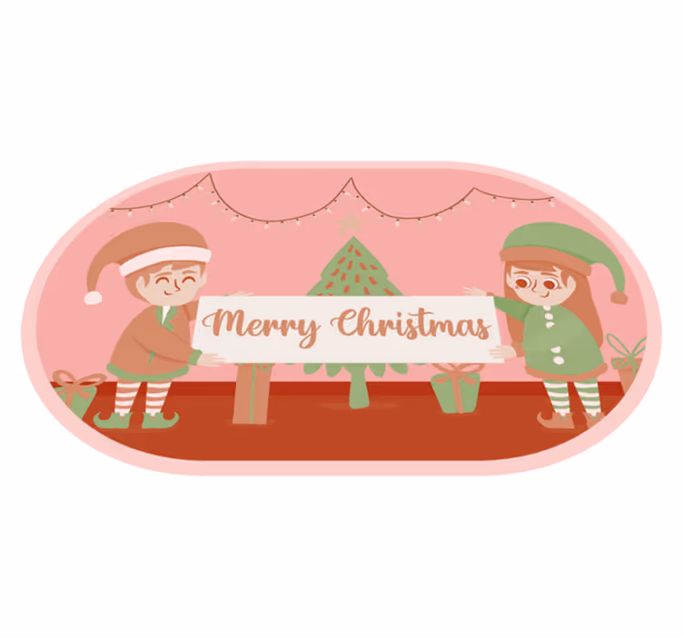 Christmas elves Christmas tree mat - TenStickers