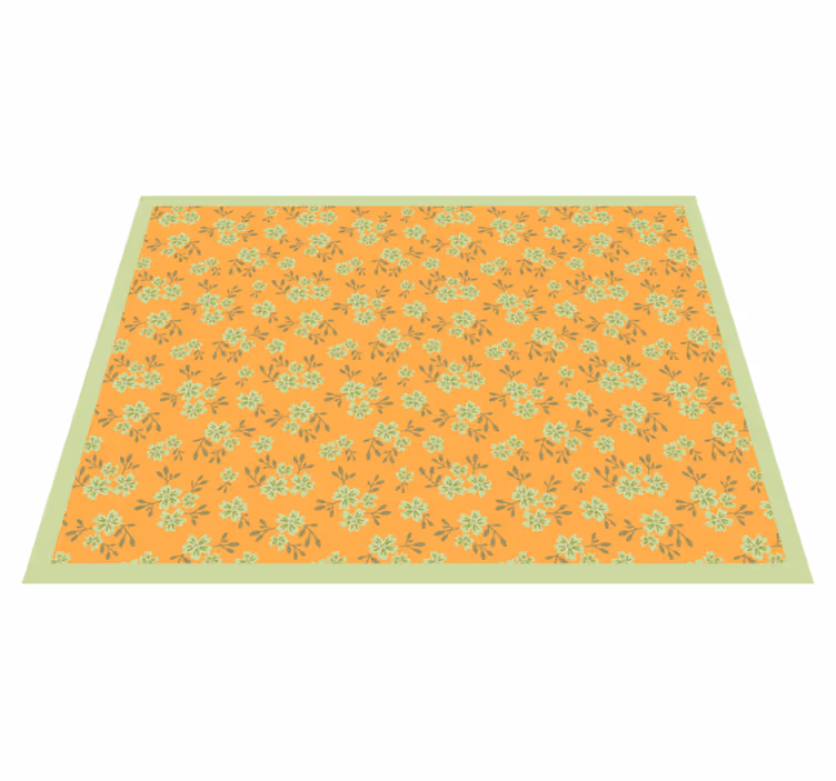 Floral Motif Surface flower vinyl rug - TenStickers