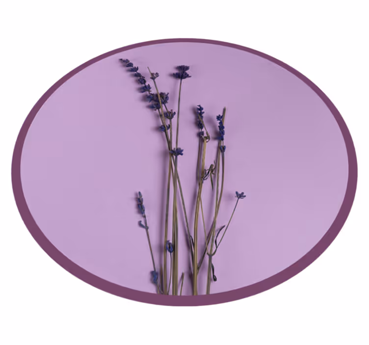 Lavender Silhouette flower vinyl rug - TenStickers