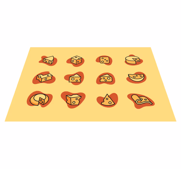 Cheerful Cheese vinyl rug - TenStickers