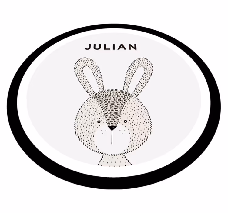 Customizable vinyl rug rabbit personalised mat - TenStickers