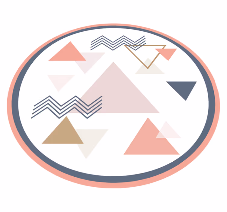 Pink Triangles geometric rugs - TenStickers