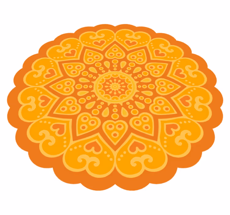 Orange mandala mandala vinyl rug - TenStickers
