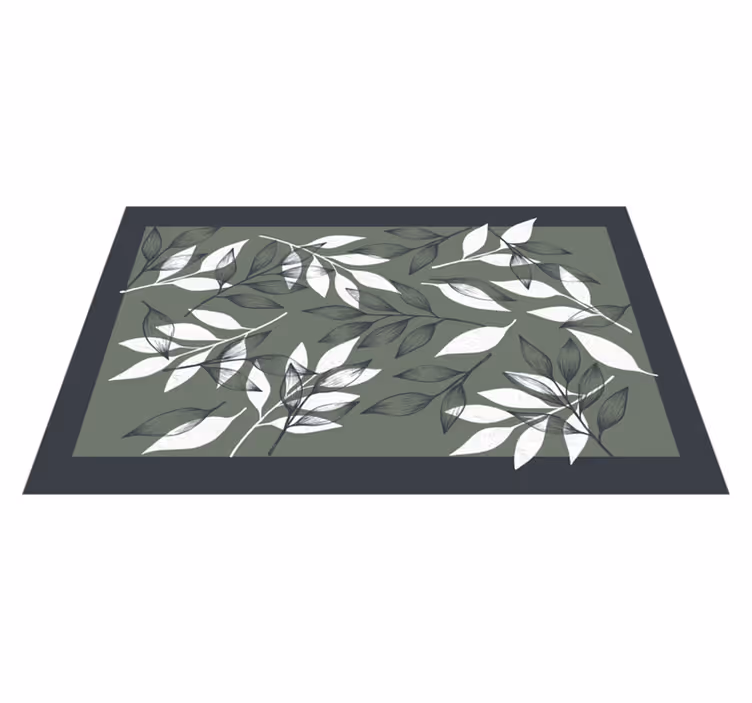 Leafy Botanical Pattern flower vinyl rug - TenStickers