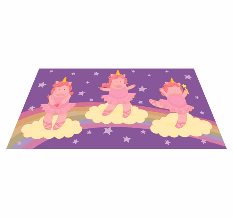 Unicorn Fantasy Dance kids vinyl rug - TenStickers