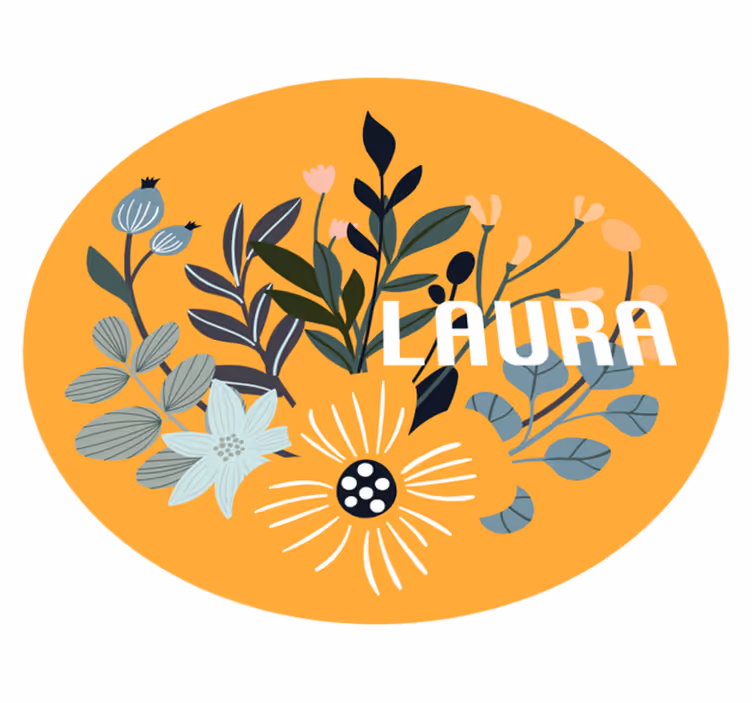 Custom Floral Emblem custom vinyl rug - TenStickers