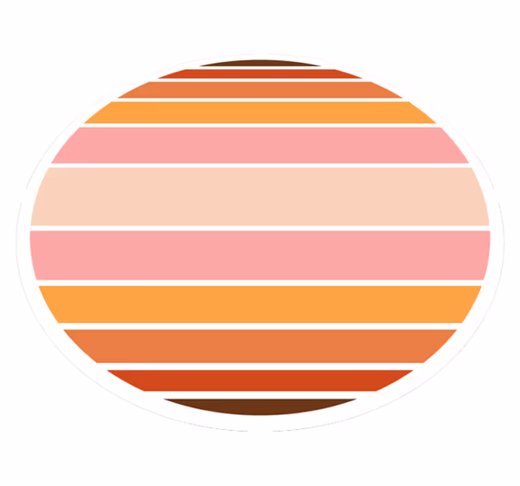 Striped Oval Design stripes vinyl rug - TenStickers