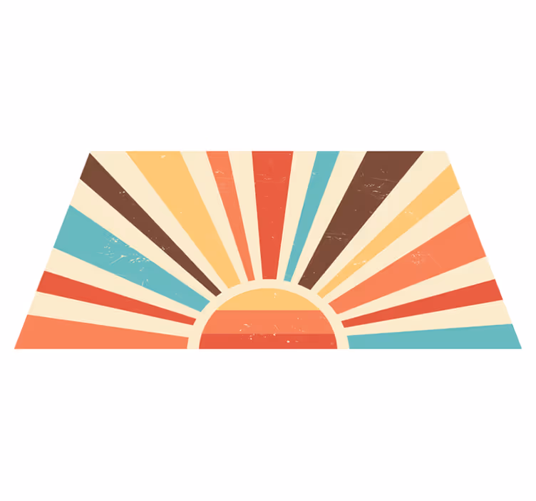 Sunburst Stripes stripes vinyl rug - TenStickers