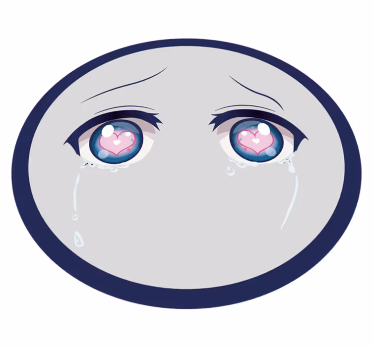 Crying Anime Face vinyl rug - TenStickers