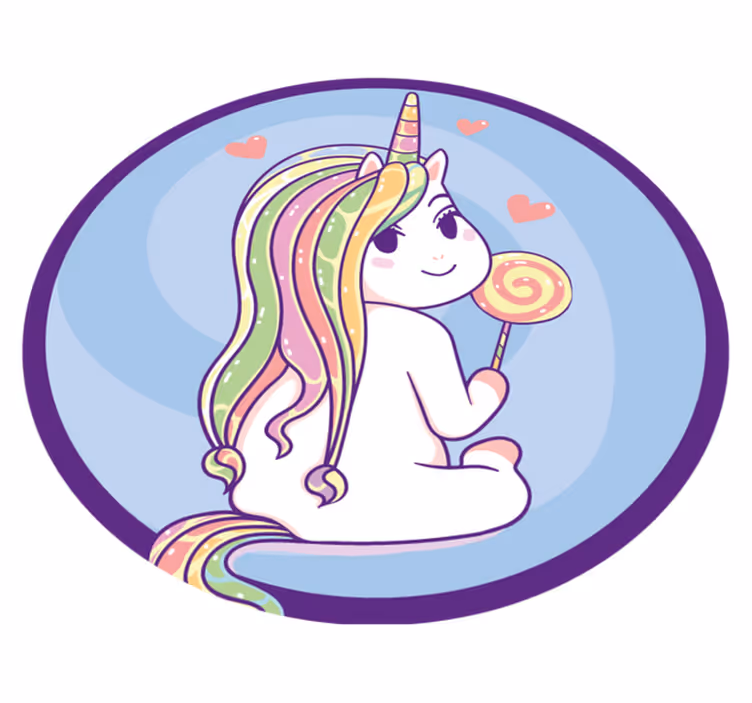 Unicorn Lollipop kids vinyl rug - TenStickers