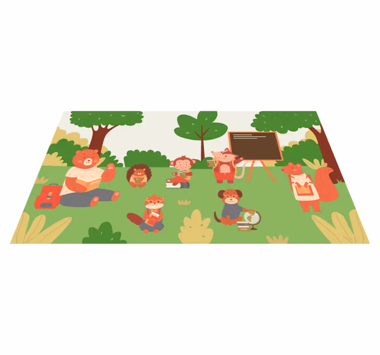 Jungle Classroom kids vinyl rug - TenStickers