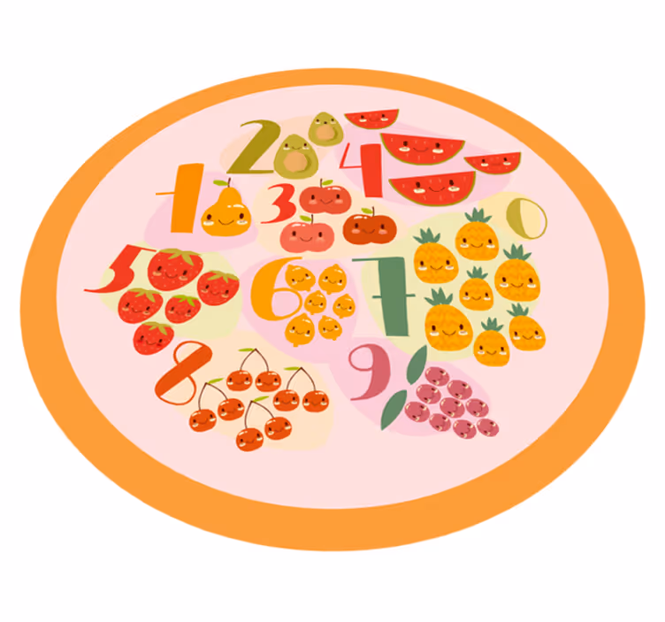 Fruity Counting Circle gaming vinyl rug - TenStickers