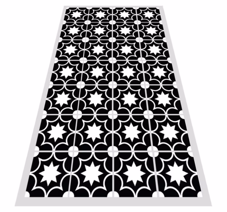 Black and white hidraulic tiles tile carpet - TenStickers
