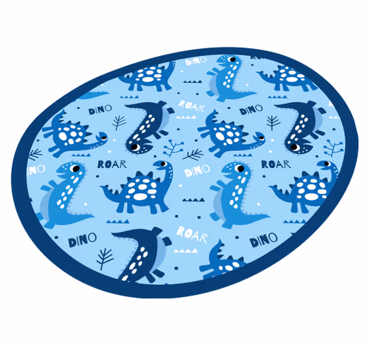 Dinosaur Playtime Circle vinyl rug - TenStickers