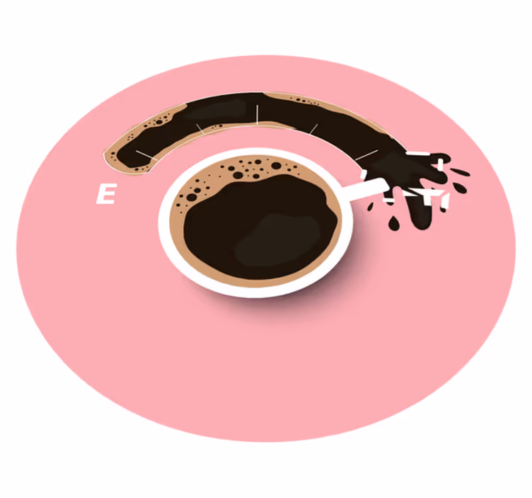 powerful coffee cup template modern rug - TenStickers
