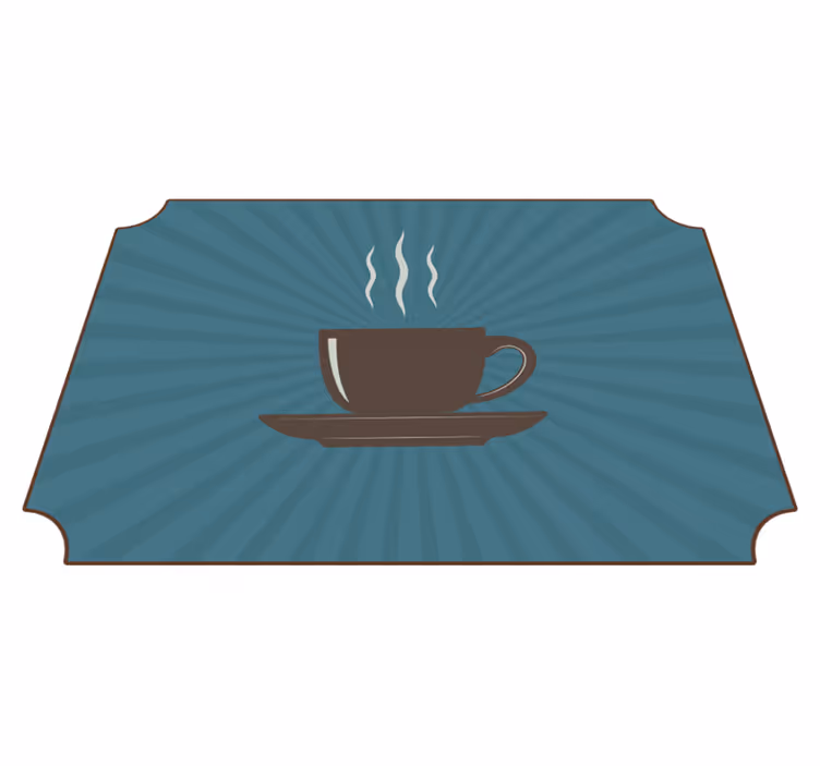 Steaming Coffee custom vinyl rug - TenStickers