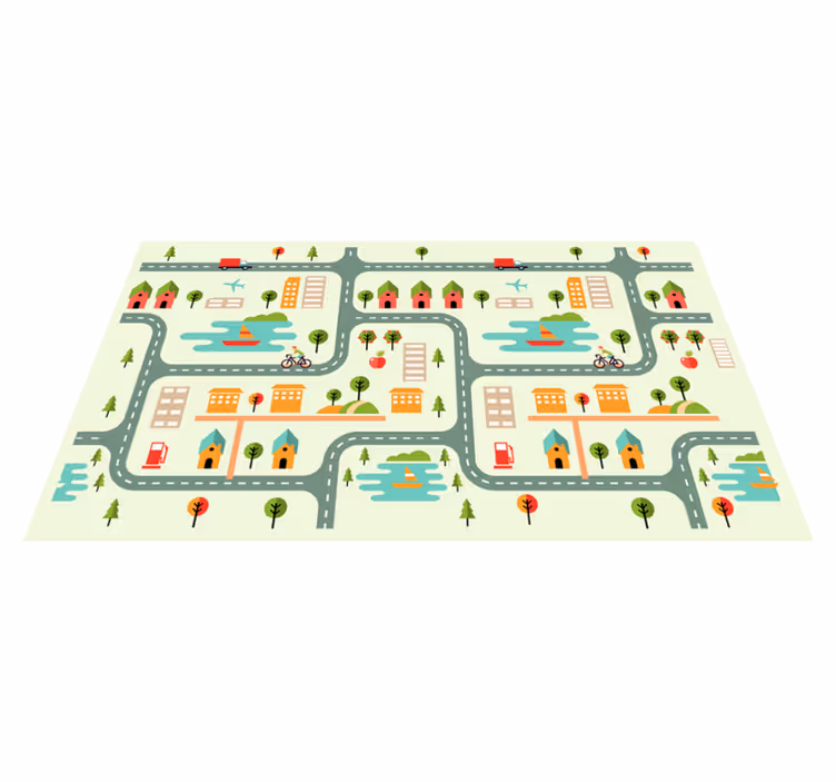 City Roads Playtime vinyl rug - TenStickers