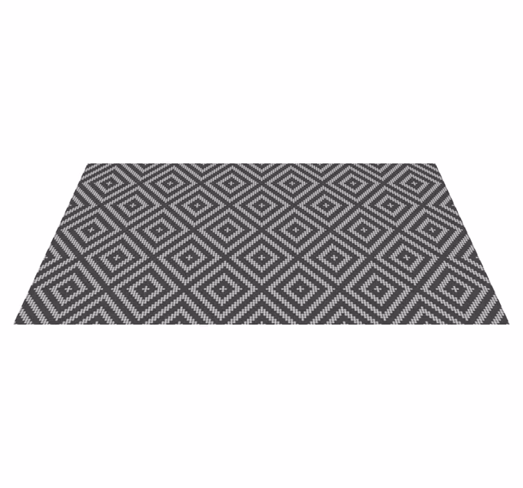 Grey patterned tile kitchen vinyl rug - TenStickers