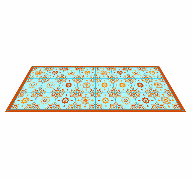 Mosaic Inspired tile vinyl rug - TenStickers
