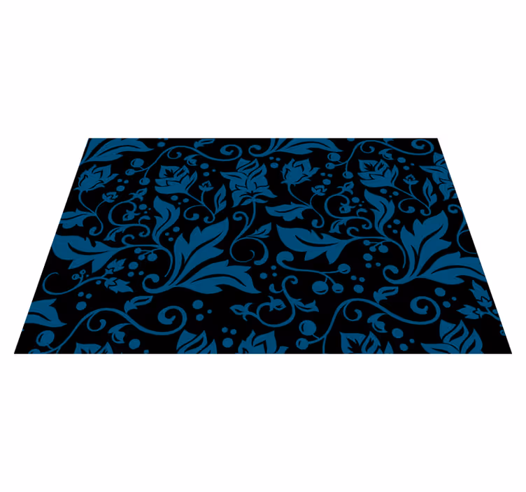 Black and Blue Vinyl rug for home office - TenStickers