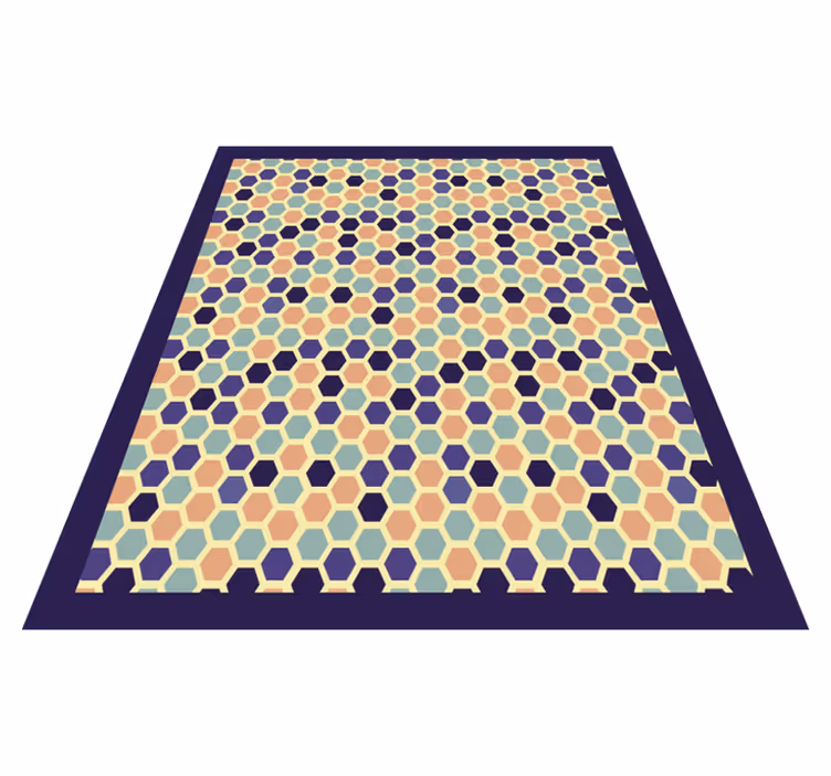 Navy blue pattern Vinyl rug for home office - TenStickers
