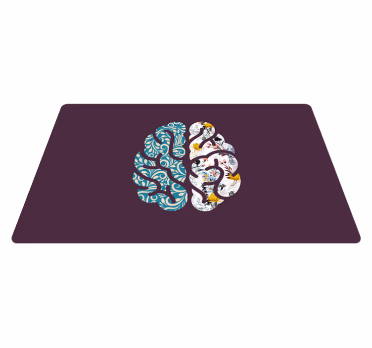 Botanical Yin Yang flower vinyl rug - TenStickers