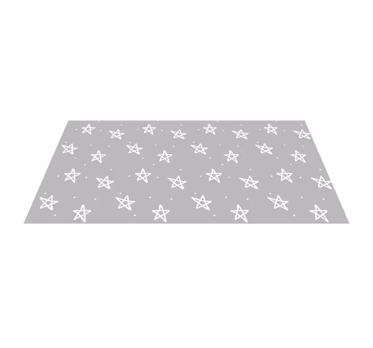 White starts with gray background kids rug - TenStickers