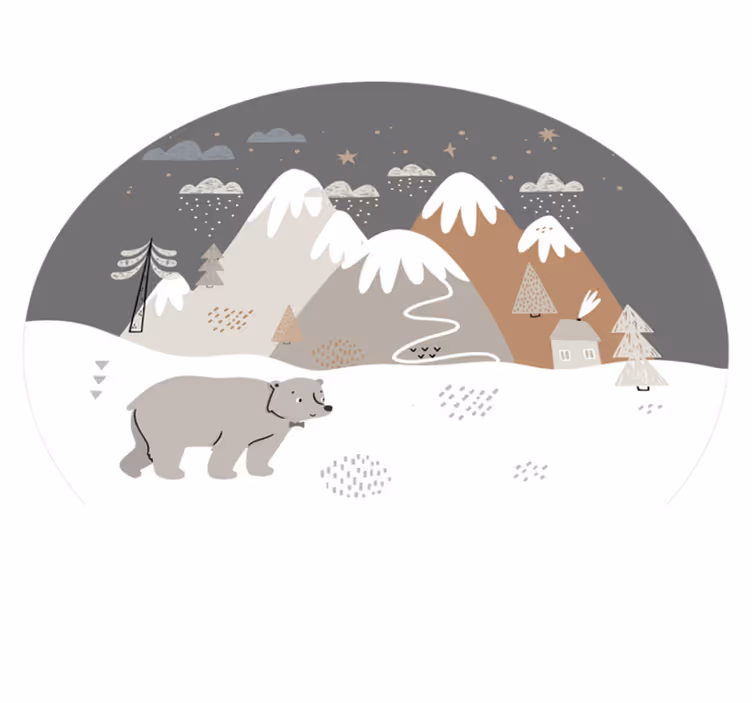 Polar Bear Playground kids vinyl rug - TenStickers