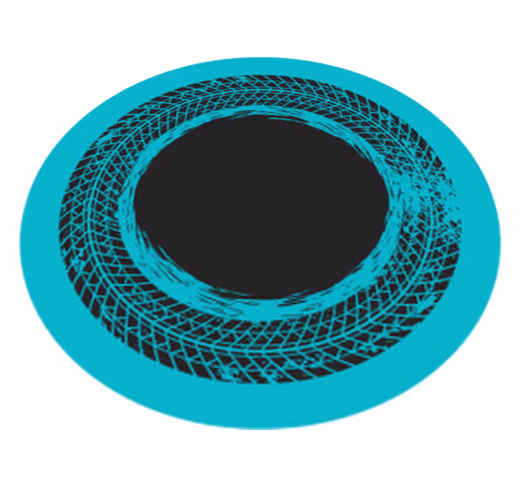 Circular Turquoise Swirl stripes vinyl rug - TenStickers