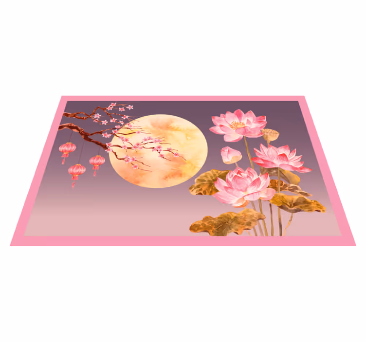 Floral Moonlight flower vinyl rug - TenStickers