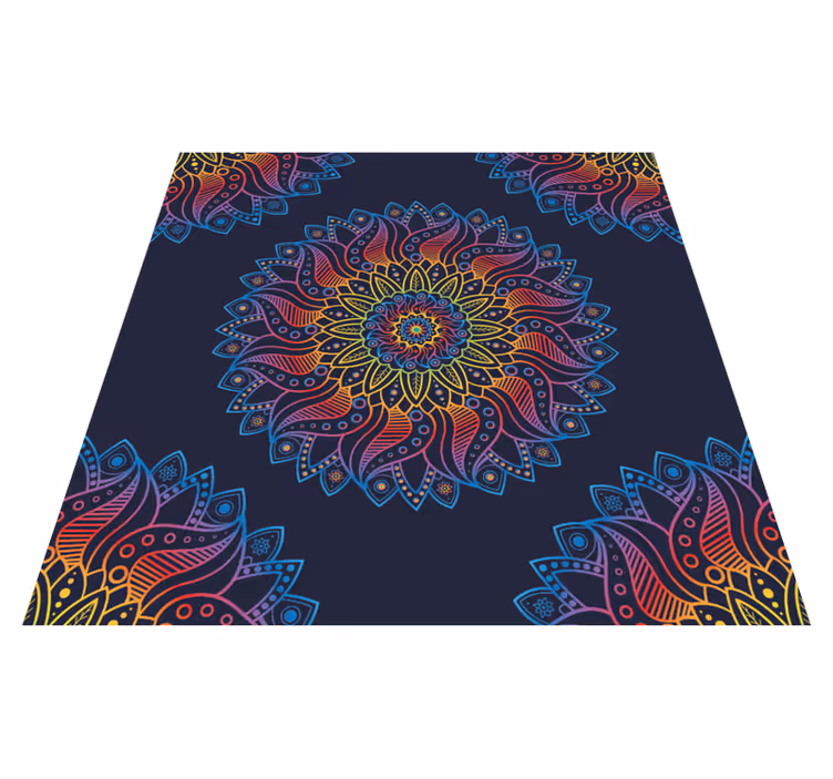 Mandala brightly coloured vinyl rug - TenStickers