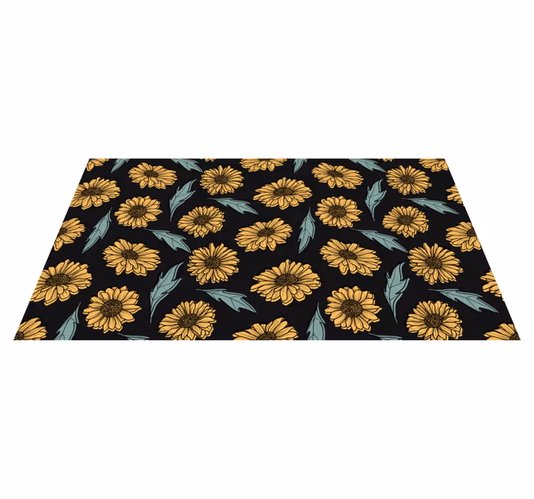Sunflower Bloom Elegance flower vinyl rug - TenStickers