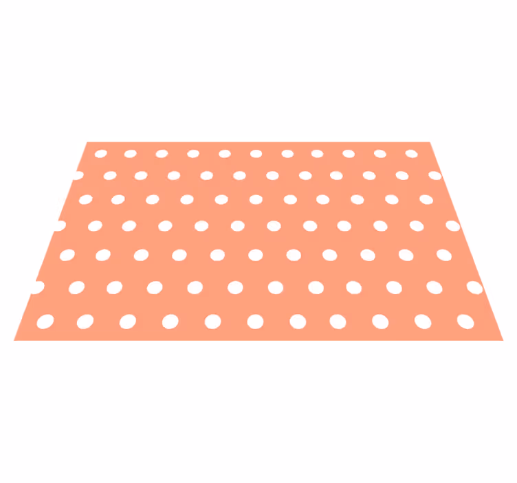 Peach polka dots bedroom vinyl rug - TenStickers