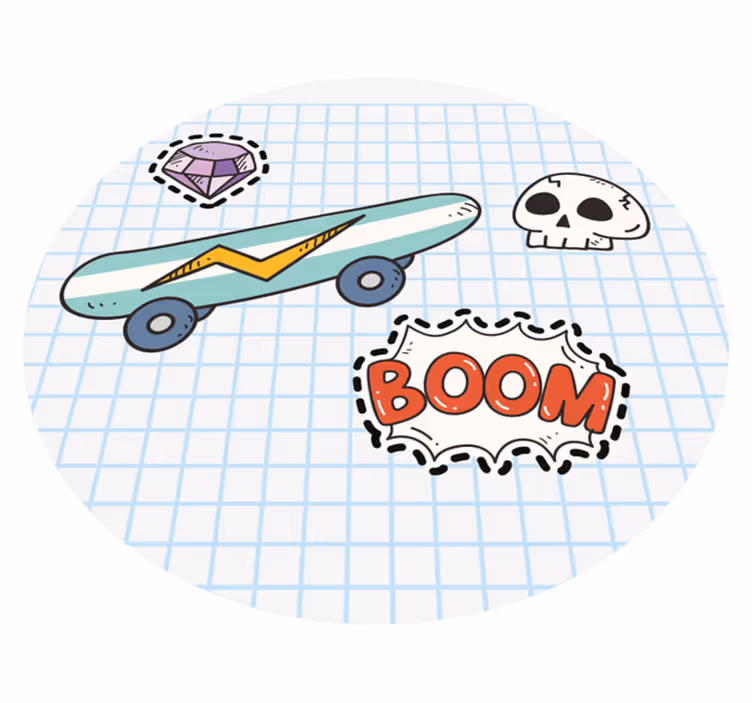 Paper Skateboard teen vinyl rug - TenStickers