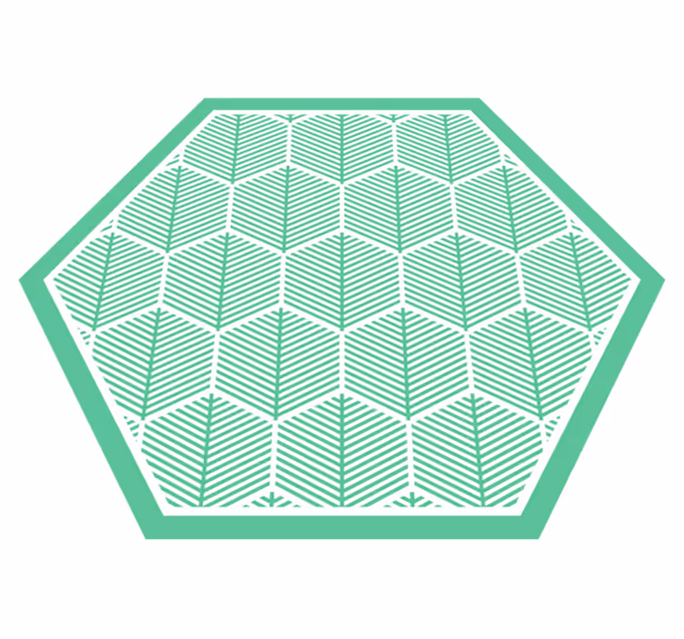 Botanical Geometrics flower vinyl rug - TenStickers