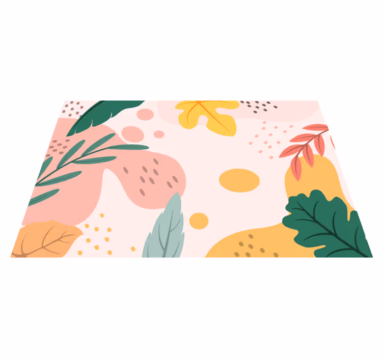 Botanical Abstract flower vinyl rug - TenStickers
