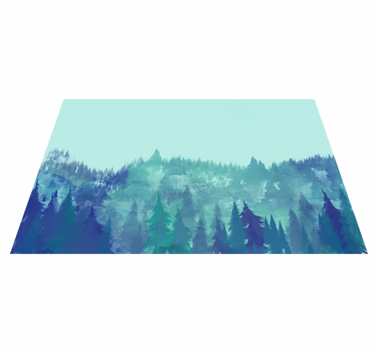 Lush green forest nature vinyl rug - TenStickers