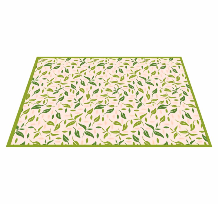 LEAFY PATTERN ACCENTS flower vinyl rug - TenStickers
