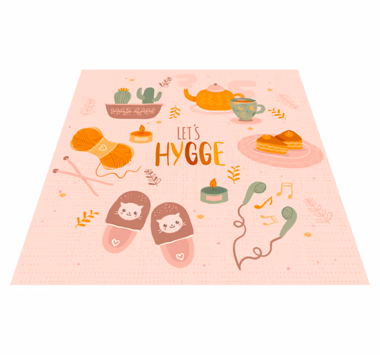 Let's hygge cozy design teenager vinyl rug - TenStickers