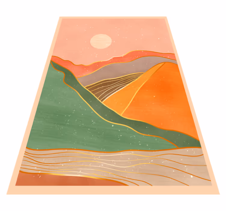 Abstract mountain scenery modern vinyl rug - TenStickers