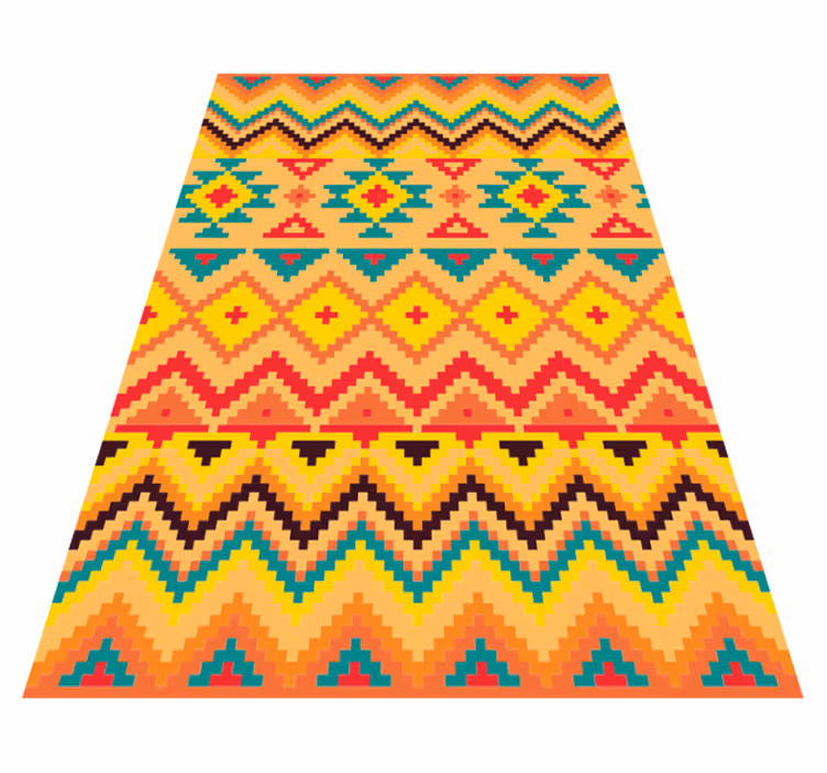 Tribal orange stripes carpet - TenStickers