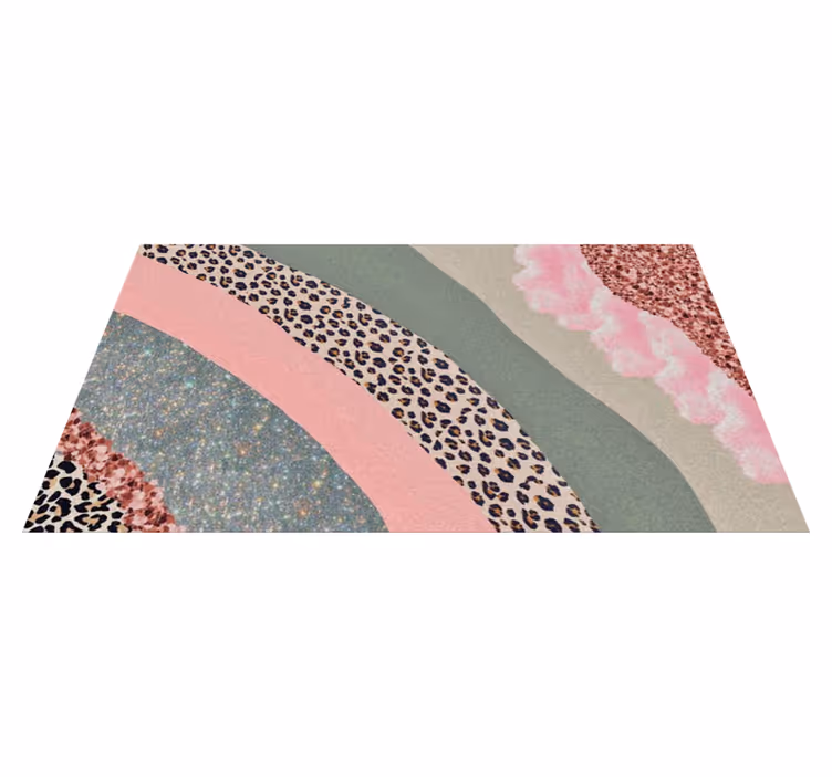 Layered colour waves bedroom vinyl rug - TenStickers