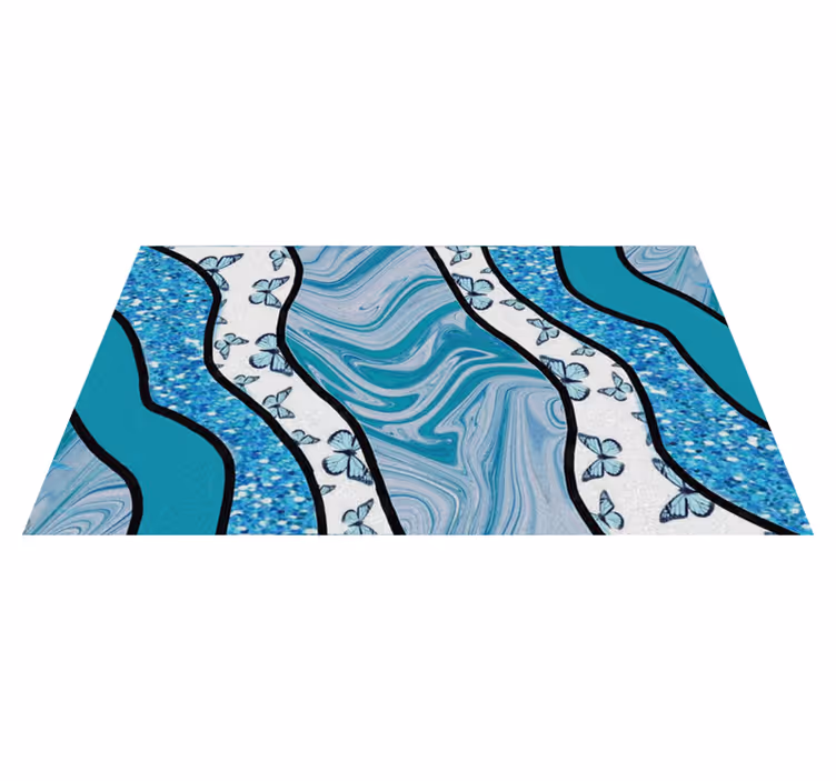 Blue textured stripes vinyl carpet - TenStickers