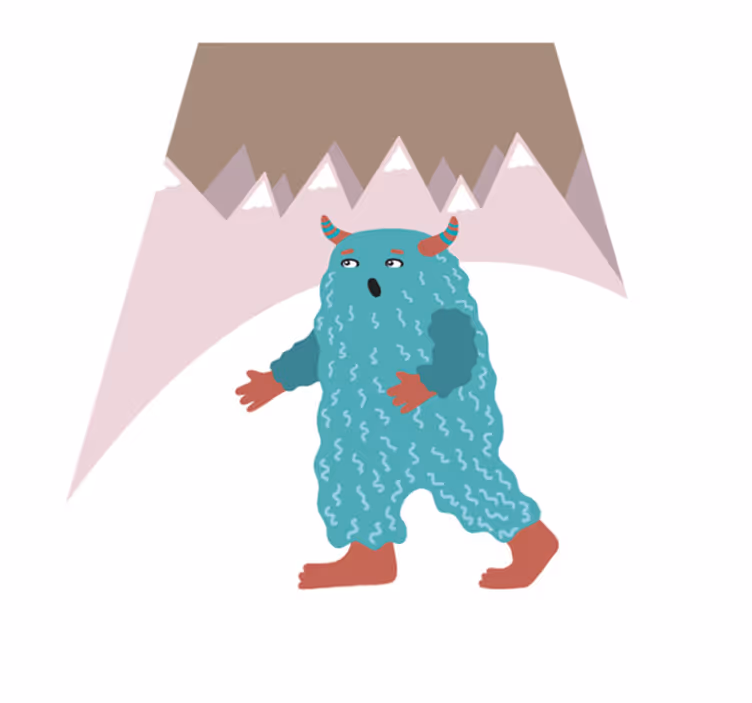 Nordic monster character vinyl rug - TenStickers