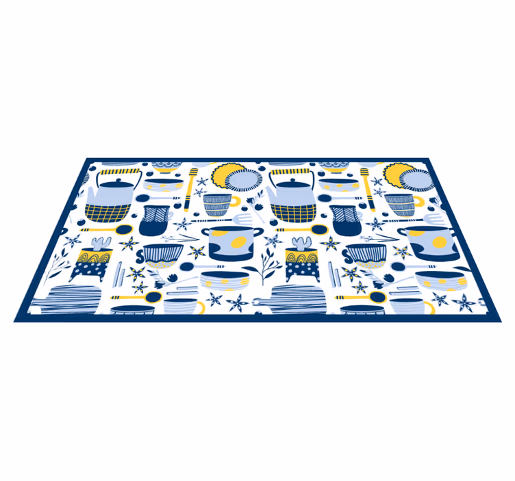 Ceramic platers pattern kitchen floor tiles - TenStickers