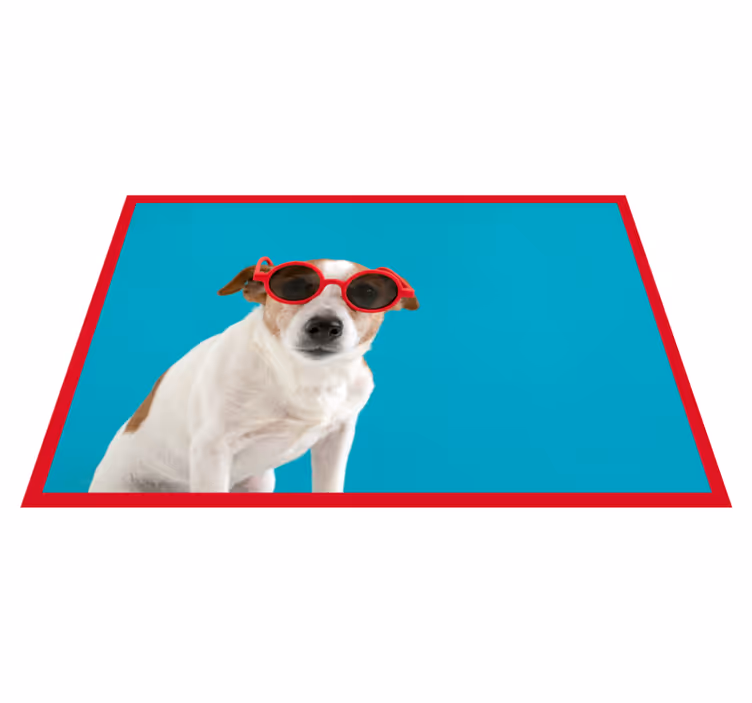 Chic dog portrait animal vinyl rug - TenStickers