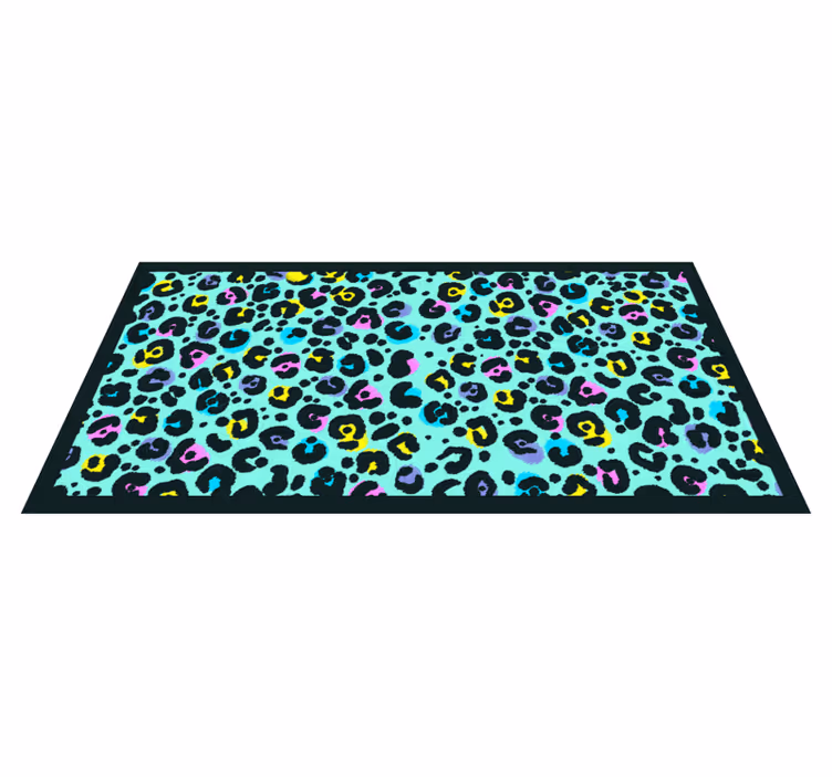 Colorful Leopard Pattern animal print vinyl rug - TenStickers