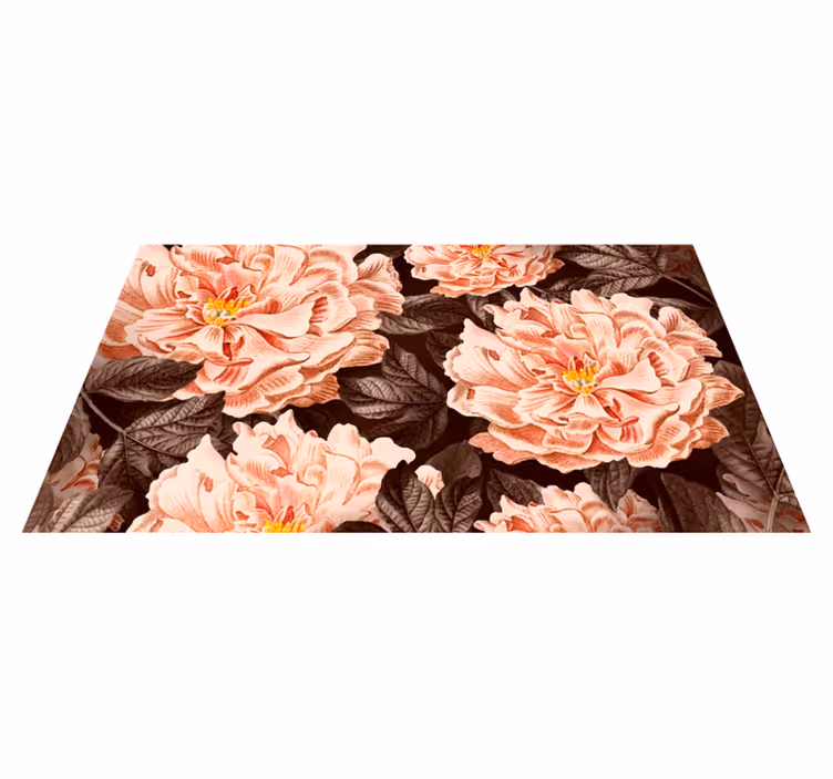 Graceful Floral Blossoms flower vinyl rug - TenStickers