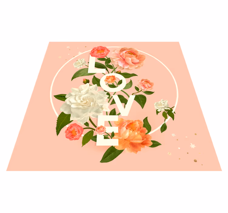 Love flowers design teenager vinyl rug - TenStickers